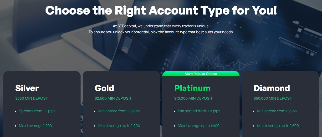 STEcapital account types