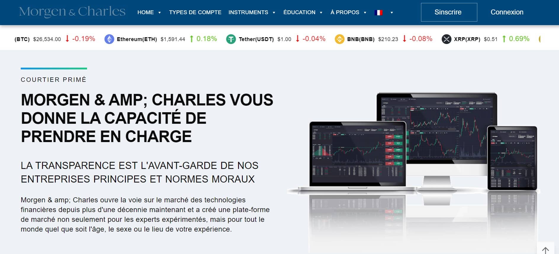 Morgen & Charles website Morgen & Charles website
