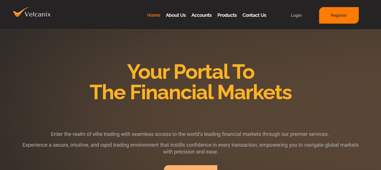 Velcanix website homepage