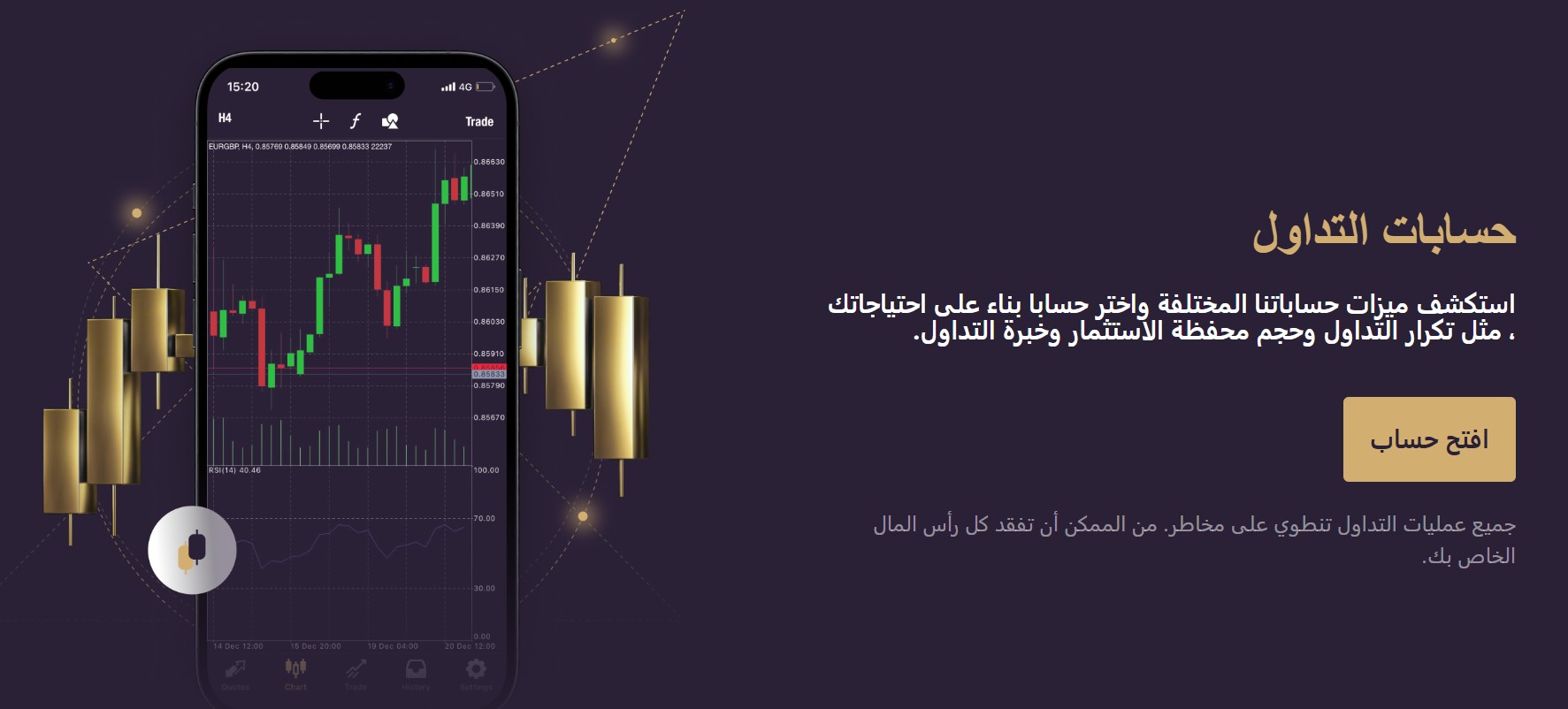 صورة توضيحية لمنصة تداول على هاتف محمول